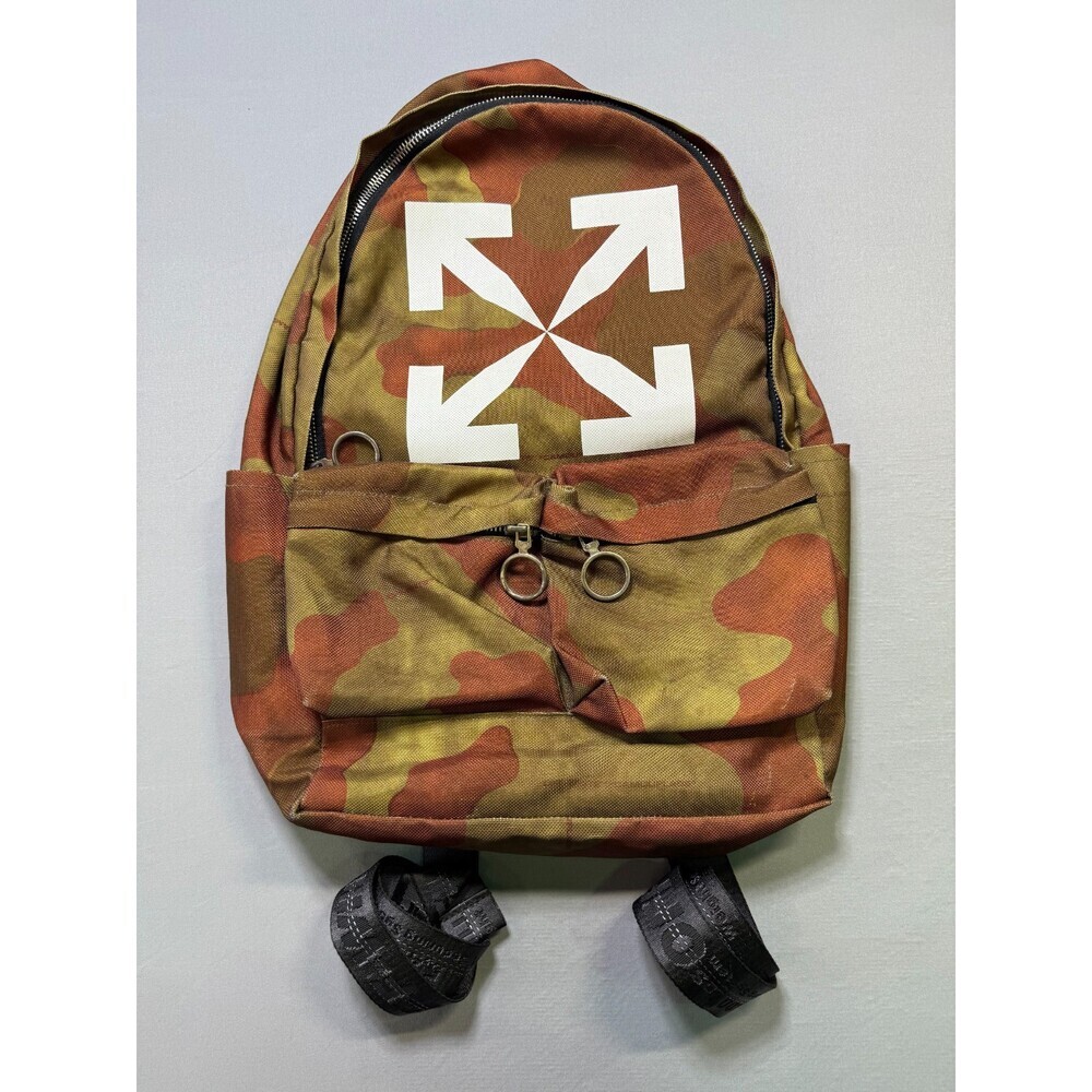 Off-White Camouflage Arrow Backpack Unisex Waterproof Outdoor Hiking 100% Nylon